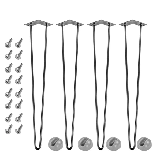 Set de 4 picioare de masa, 40 cm, 2 tije argintiu