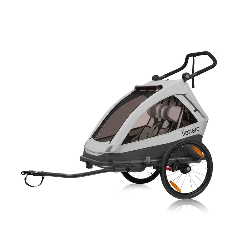 Carucior si remorca de bicicleta, Lionelo, Cama, Multifunctional, Pentru 1 sau 2 copii, Cu sistem de absorbtie socurilor S...