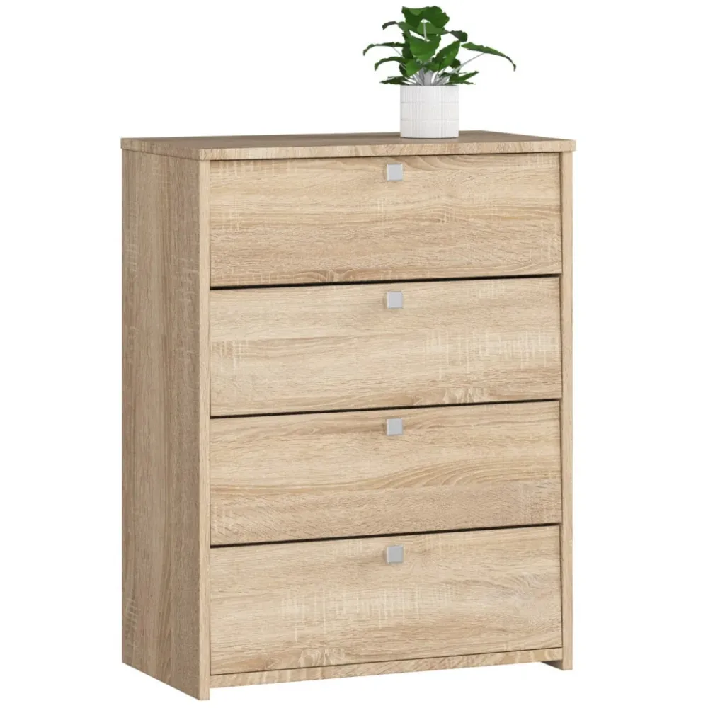 Dulap pantofi cu 4 usi rabatabile, PAL laminat, 60x33x80 cm, stejar sonoma