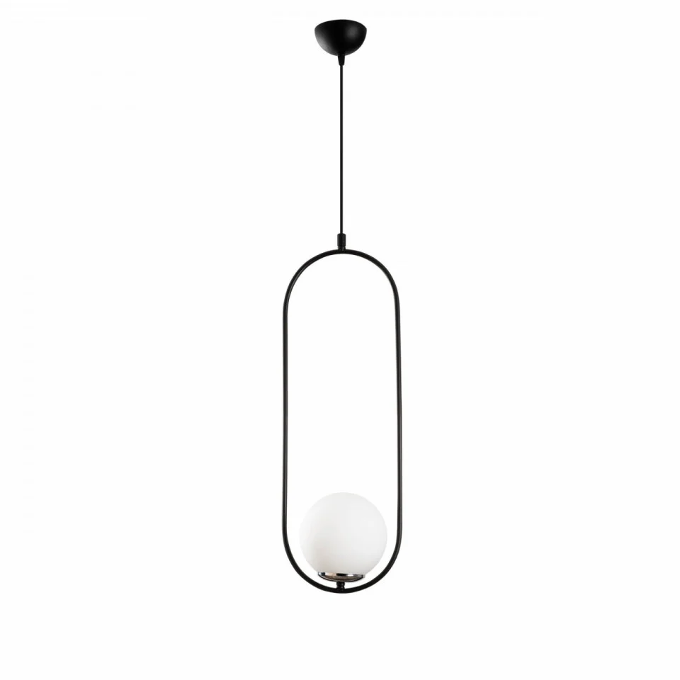Lustra de lux, abajur de sticla, negru/alb