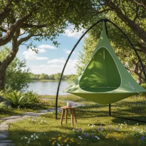 Balansoar gradina KLORIN NEW KLASIK, verde/negru, poliester/otel