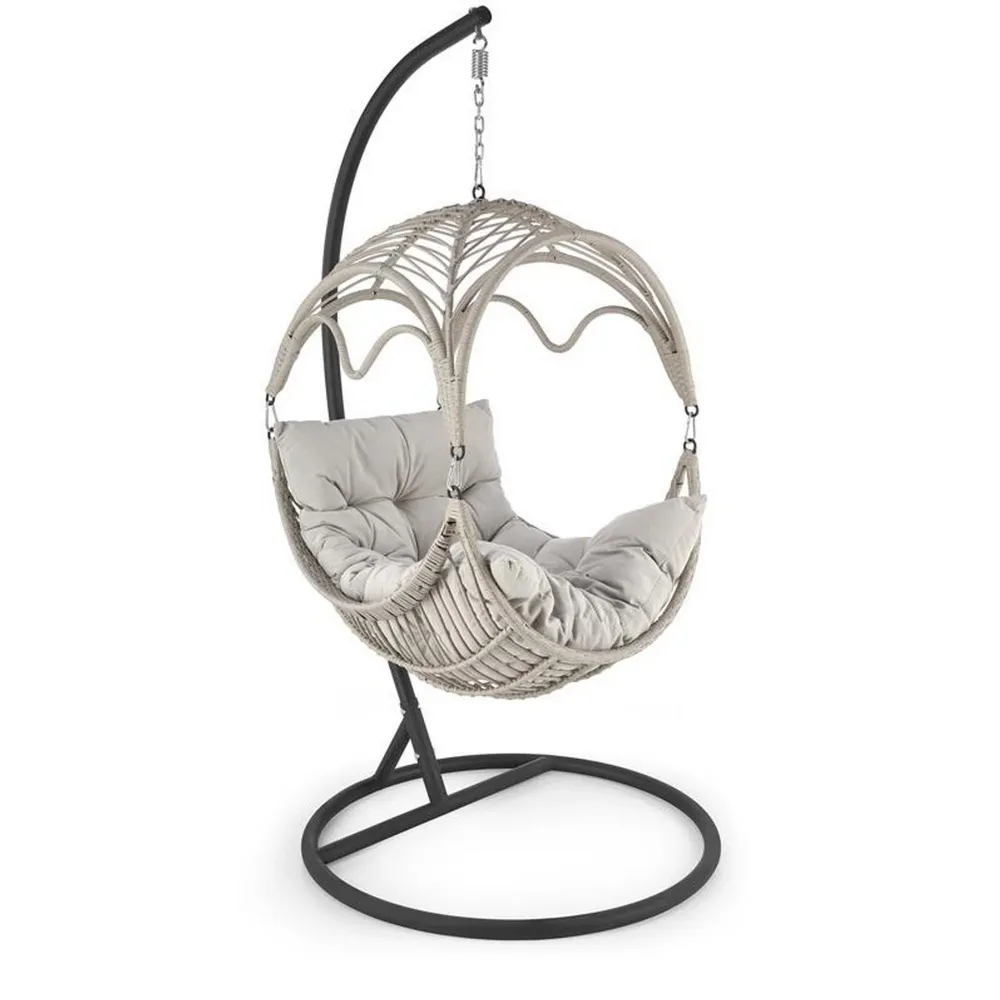 Balansoar RASMUS, gri deschis, ratan sintetic, 85x60x202 cm