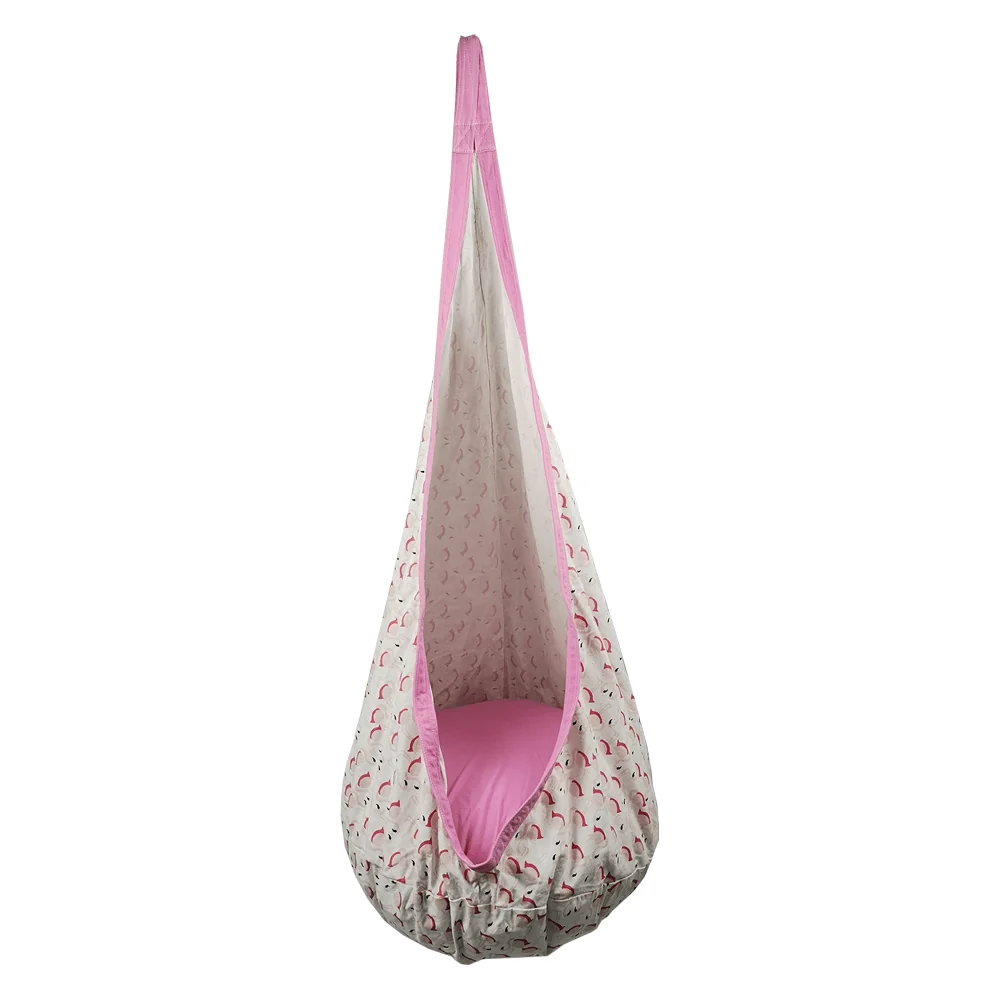 Fotoliu balansoar suspendat, roz/model flamingo, SIESTA TYP 2