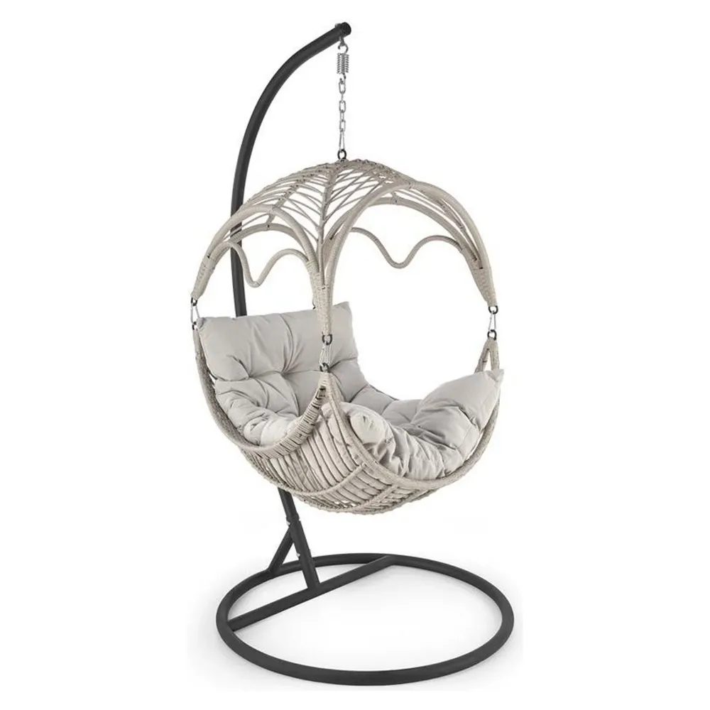 Balansoar RASMUS, gri deschis, ratan sintetic, 85x60x202 cm