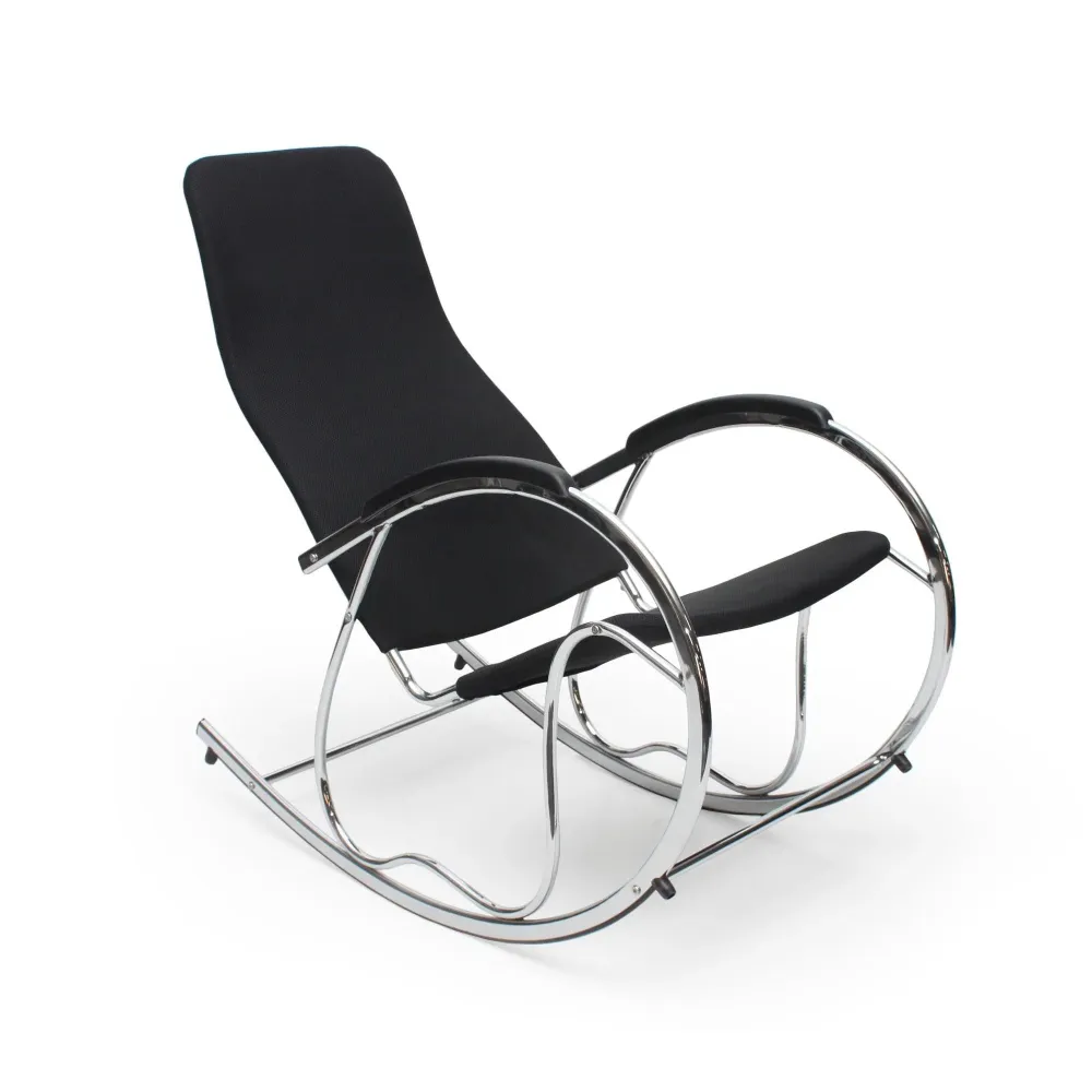 Scaun balansoar cu spatar inalt negru Ben 2, 55X97X99 CM