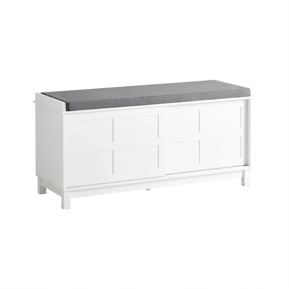 SoBuy Bancă de pantofi cu uși glisante 114x40x53cm FSR86-W