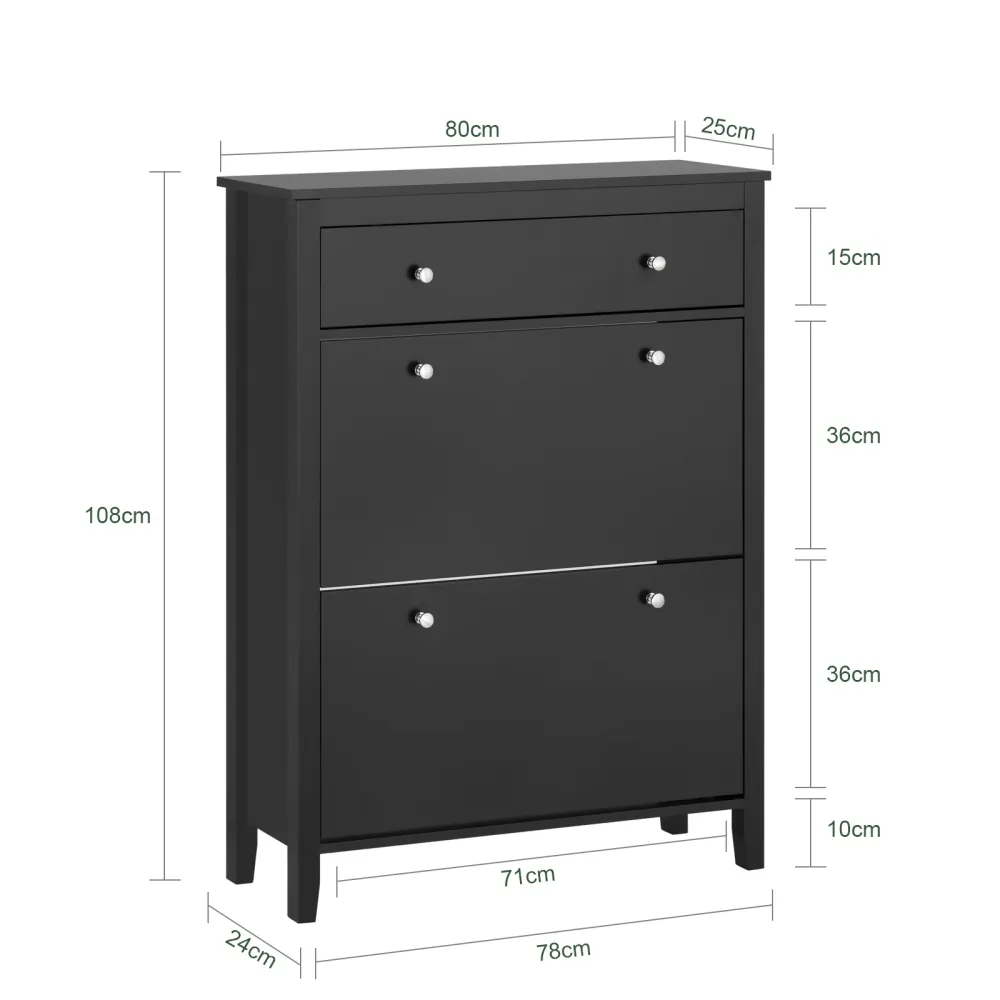 SoBuy Suport pantofi cu sertar 80x25x108cm FSR89-SCH