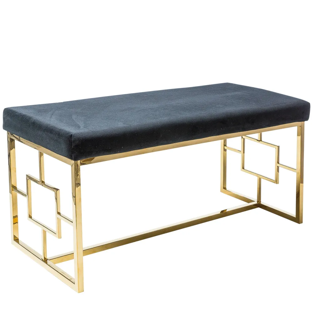 Banca tapitata cu stofa neagra, Noir 100X46X48 cm
