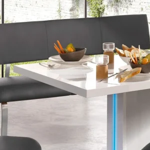 Bancheta Arco MCA, din piele ecologica gri 175 cm