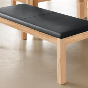 Bancheta dining Madison din lemn de fag si piele ecologica, 150 cm