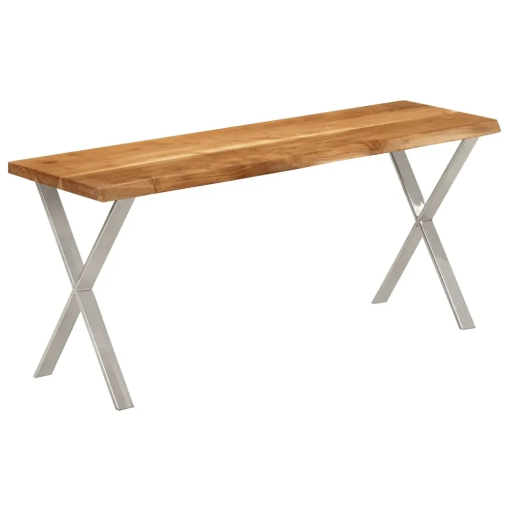 Bancă cu margini naturale 105 cm, lemn masiv de acacia
