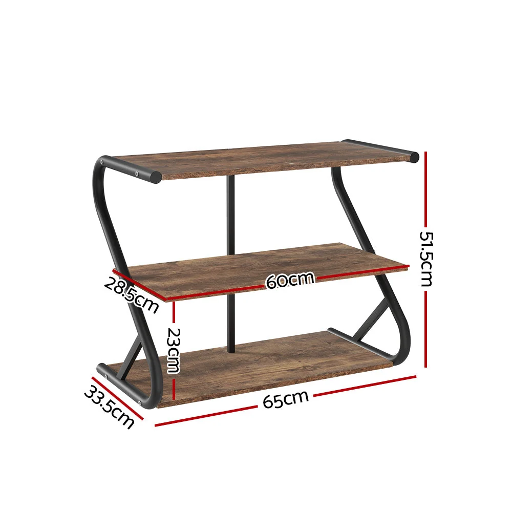 Organizator incaltaminte Artiss Sawyer Stil Industrial, Negru cu 3 Niveluri