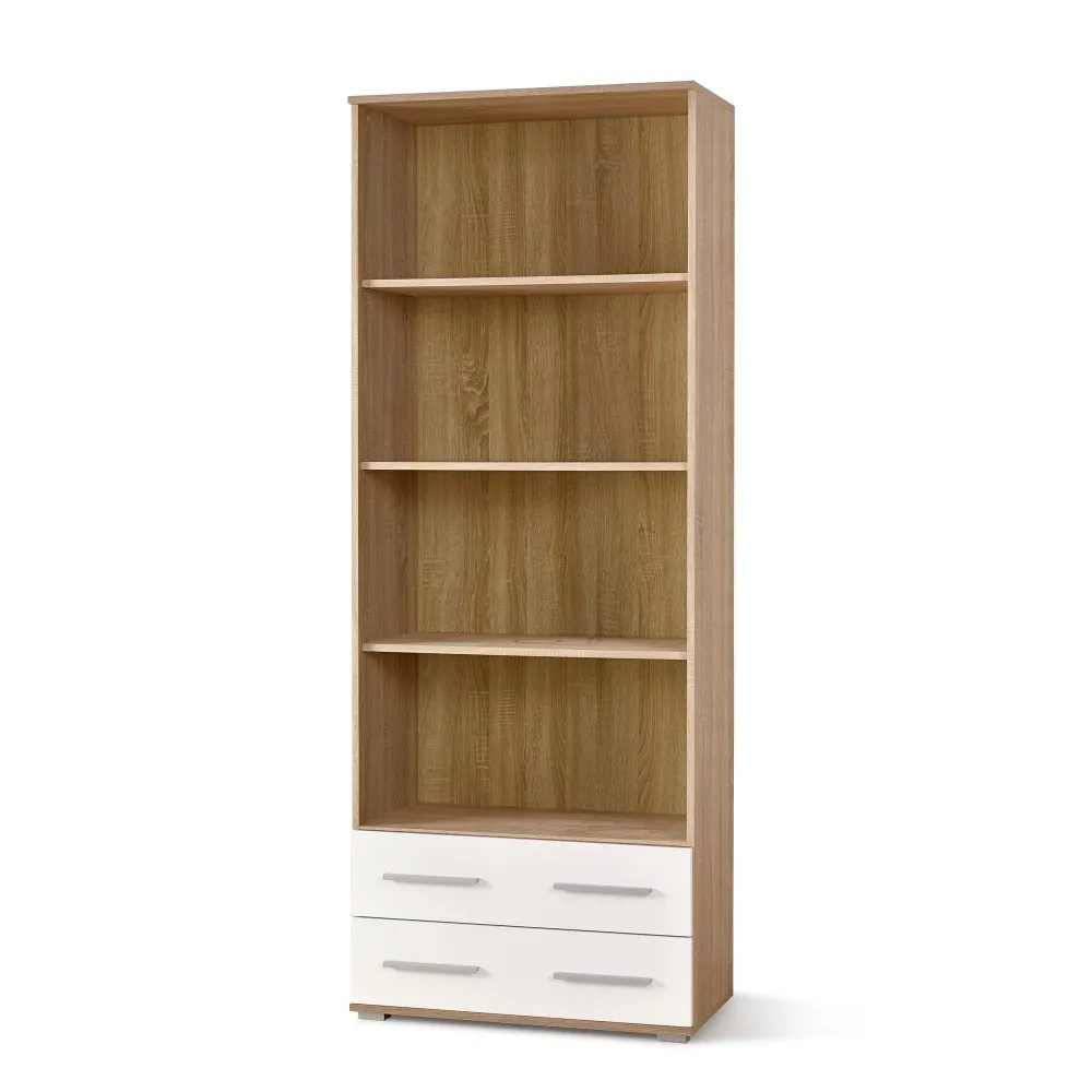 Biblioteca birou Lima, alb/stejar sonoma, 77X40X200 CM