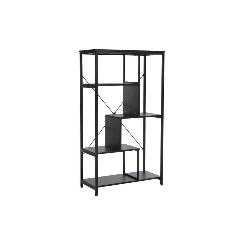 Biblioteca NET , negru, PAL laminat/metal, 85x35x163 cm