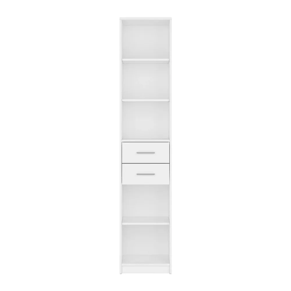 Corp biblioteca alb cu 2 sertare Nepo Plus, 40X34X197 CM