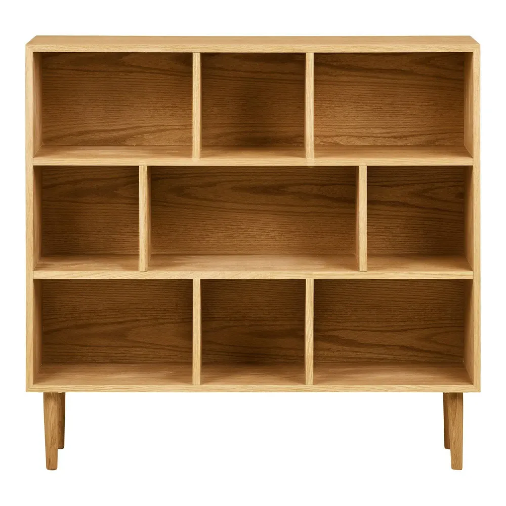Oshawa Biblioteca din stejar/furnir de stejar, natur 30x112x104,5 cm