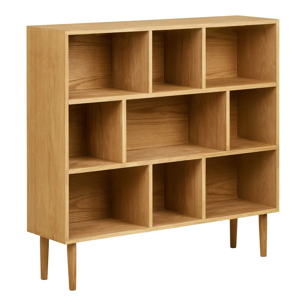 Oshawa Biblioteca din stejar/furnir de stejar, natur 30x112x104,5 cm