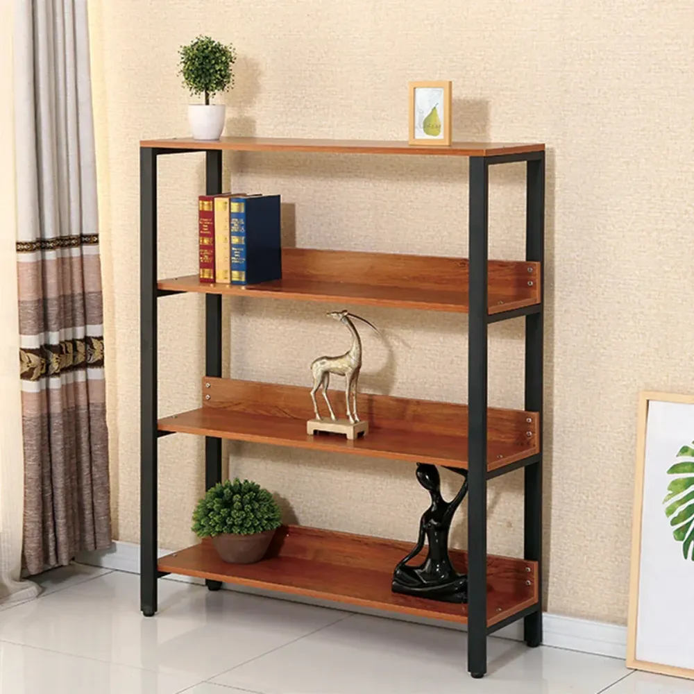 Biblioteca cu 3 polite, Naimeed T4-100, Negru/Cires Locarno