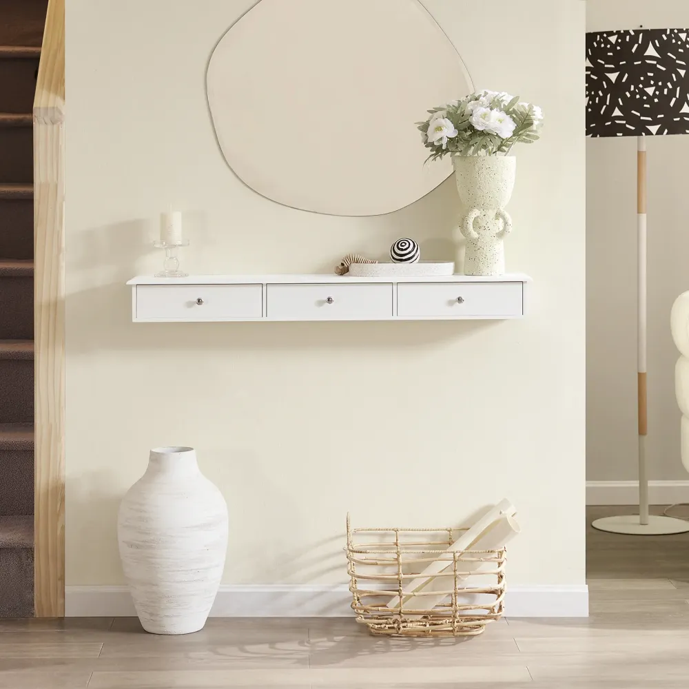 SoBuy Consolă cu sertare 94x15x10cm FRG43-L-W
