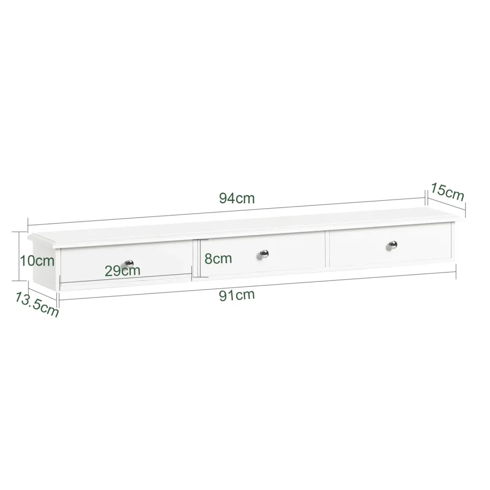 SoBuy Consolă cu sertare 94x15x10cm FRG43-L-W