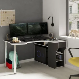 Birou de colț ALLY negru cu sertar 148 cm