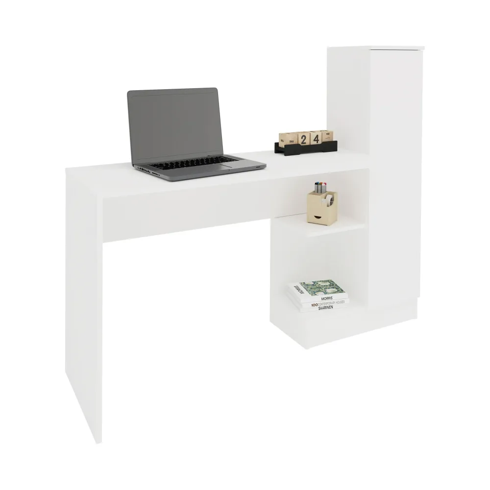 Birou haaus Reims, 1 Usa, Alb, 148 x 45 x 120 cm