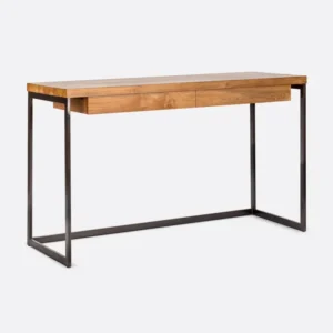 Birou lemn masiv teak metal, tHREE