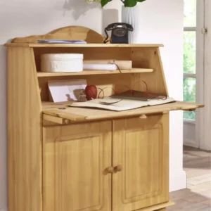 Consola Secretaire Mette, din lemn masiv de pin, 82 cm latime