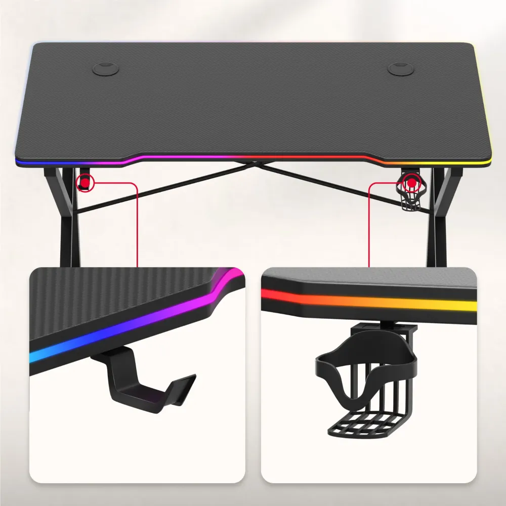 Huzaro Hero 1.7 RGB negru 120 cm birou de gaming