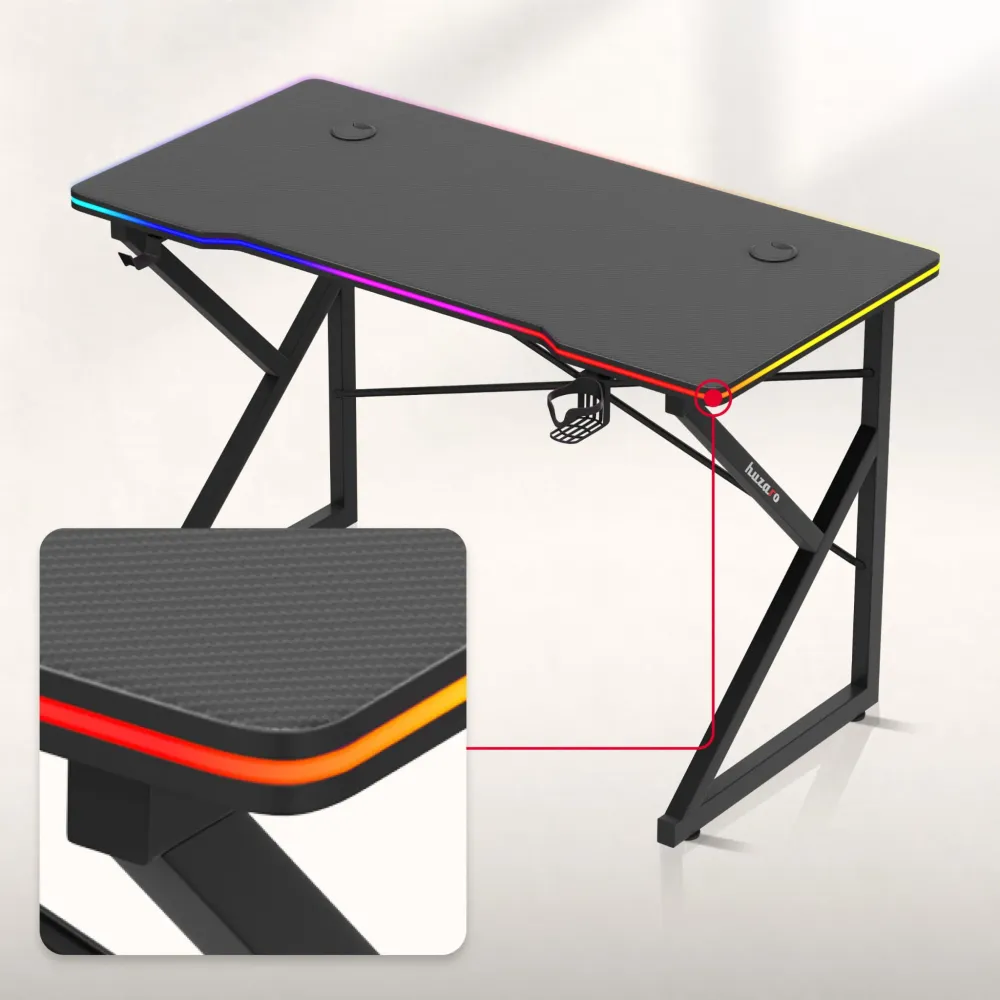 Huzaro Hero 1.7 RGB negru 120 cm birou de gaming