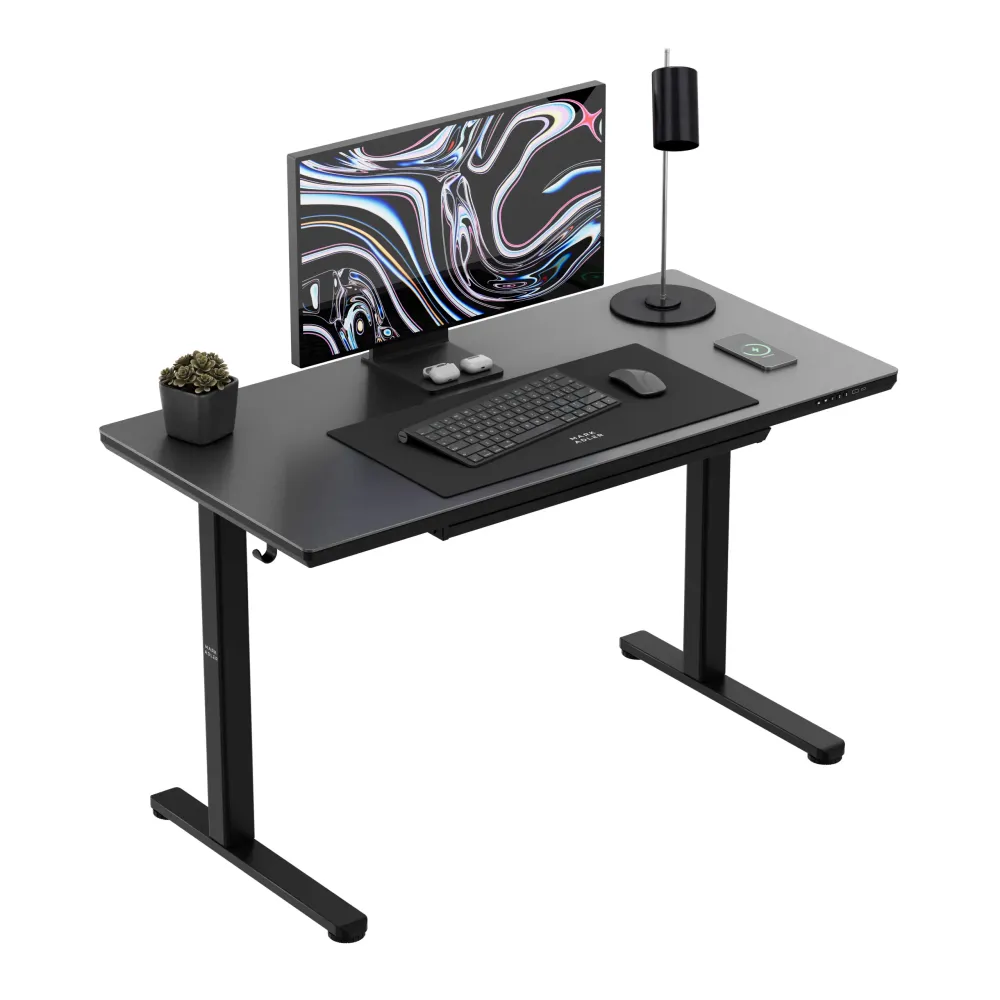 Mark Adler Leader 8.5 Birou electric negru cu blat din sticlă