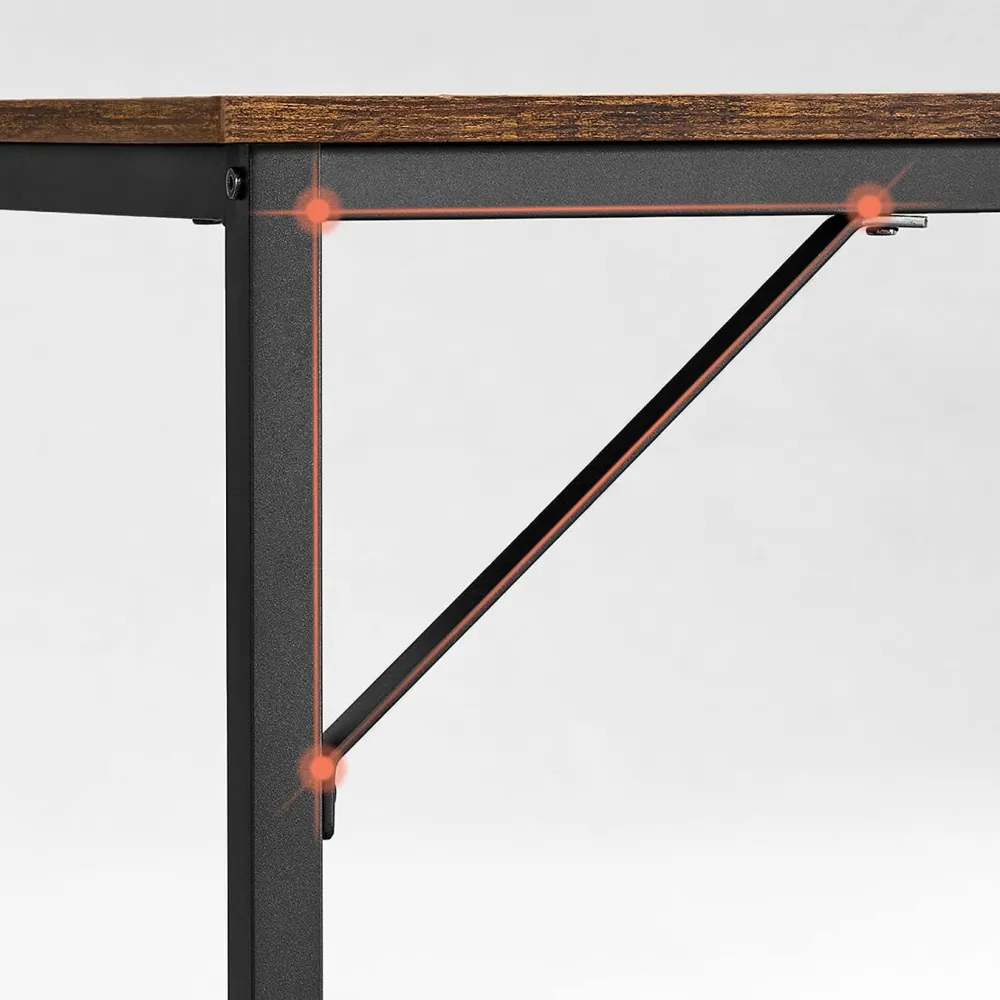 VASAGLE Birou PC compact, stil industrial, PAL si cadru metalic, 80x50x76 cm, maro rustic