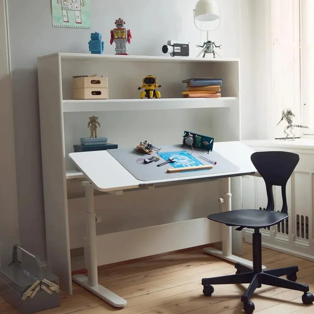 Flexa Birou pentru copii cu înălțime reglabilă și capac înclinabil Evo Study Desk