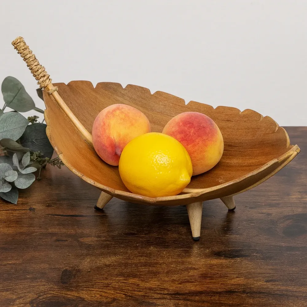 Bol pentru fructe frunză de cocos mare natural