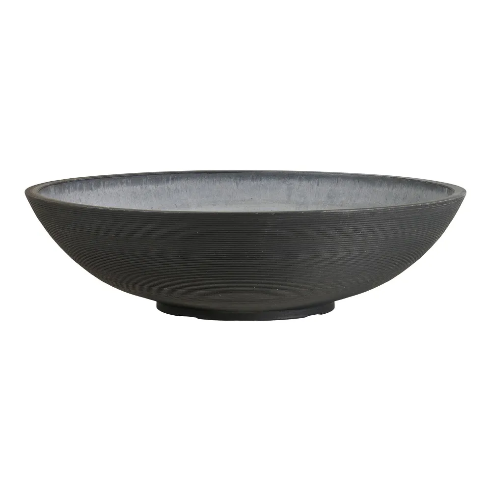 Fleuriste Bol pentru flori din compozit usor, gri inchis, ø60 x 16,5 cm