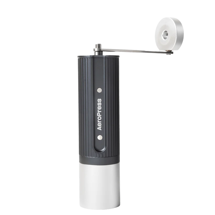 AeroPress râșniță manuală de cafea - râșniță manuală portabilă cu burri conice acoperite cu titan, 60 de setări de măcinar...