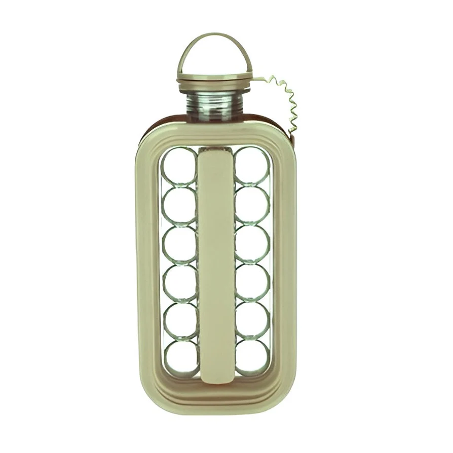 Aparat de gheata portabil 2 1, Vivimall, tava din sticla, diametru 3 cm, multifunctional, 17 cuburi de gheata, 27,5 x 11,4...