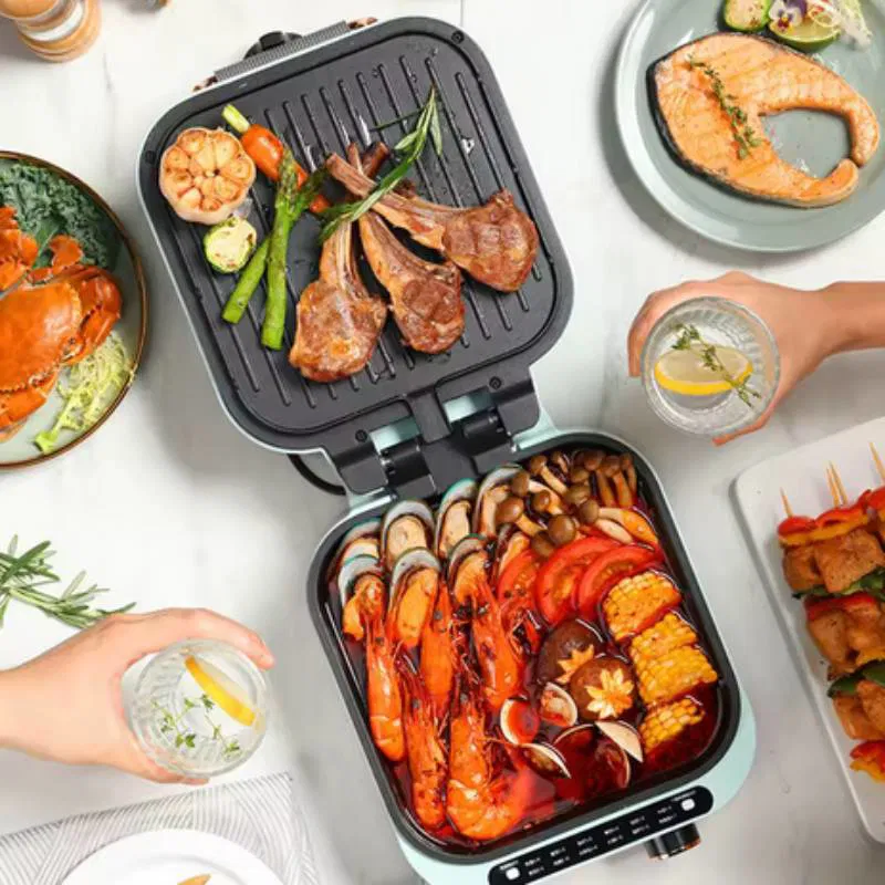 Aparat multifunctional 3 1 Hot Pot Grill si Tigaie Dubla, 1600 W