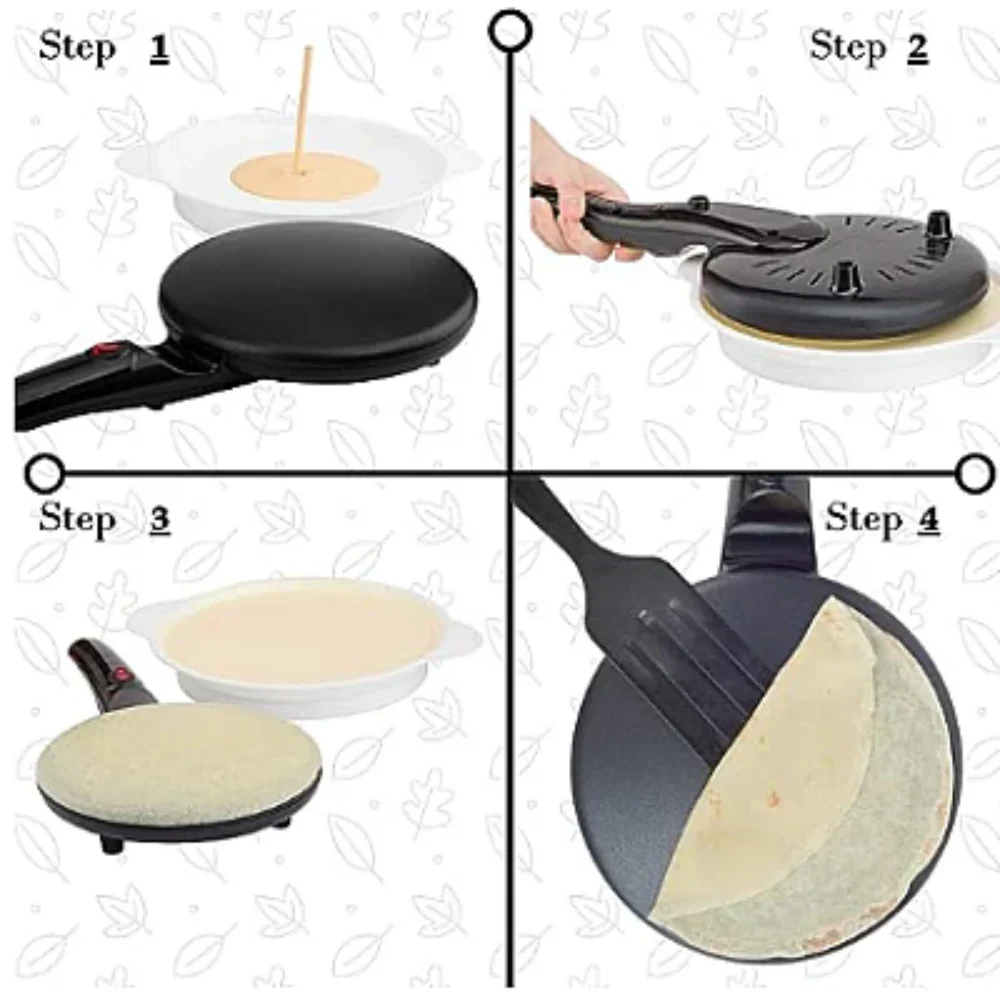 Aparat pentru clătite și deserturi, 800W, 20 cm, suprafață antiaderentă, negru