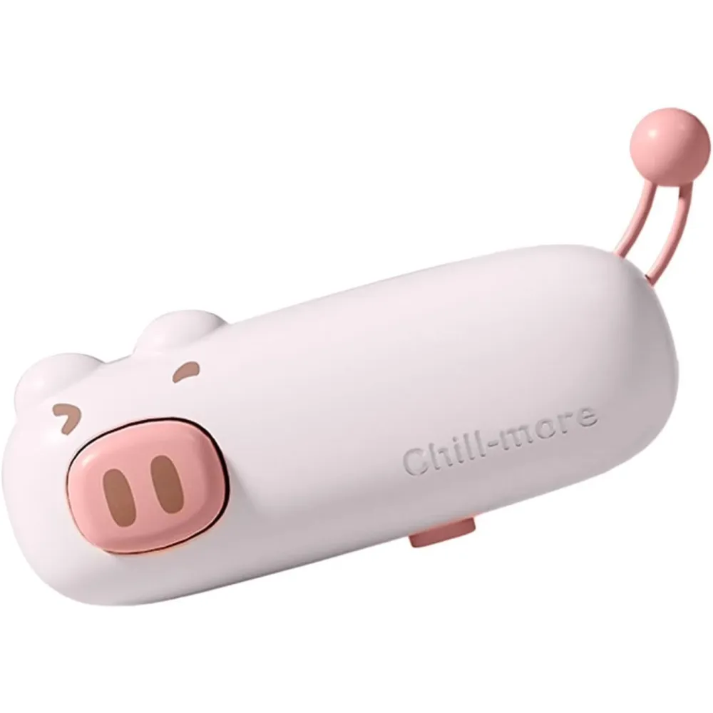 Aparat de Sigilat Ambalaje, Vivimall, Incarcare USB Tip C, 400 mAh, 10.2 x 3.7 x 4.3 cm, Model Porc, Roz