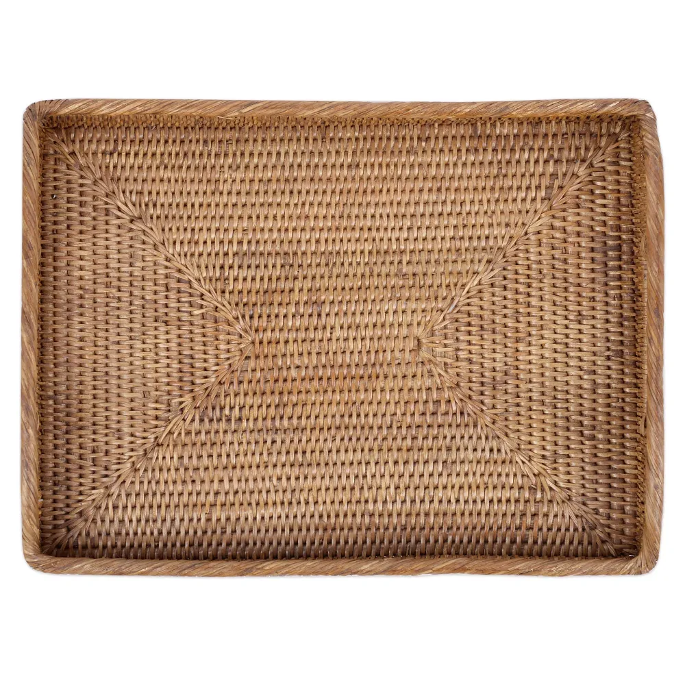 ARTESIA Tavă servire cu mânere, ratan, L.40cm