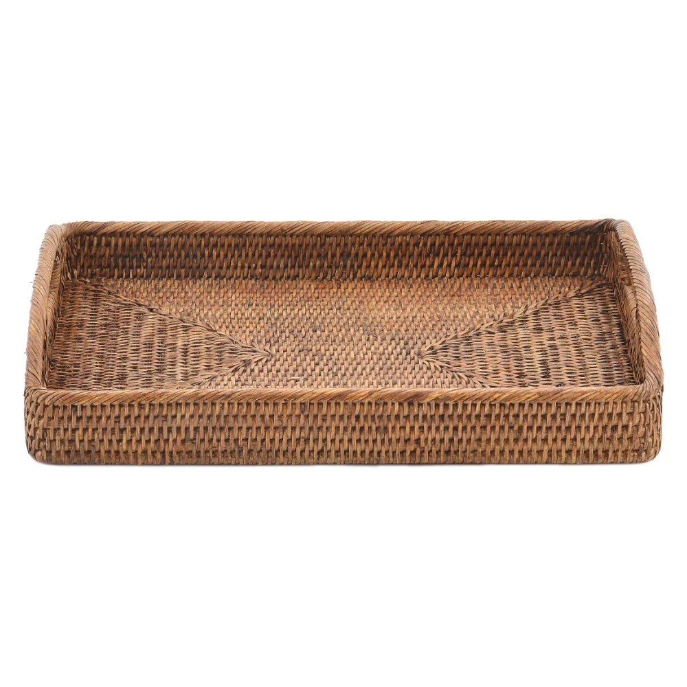 ARTESIA Tavă servire cu mânere, ratan, L.40cm