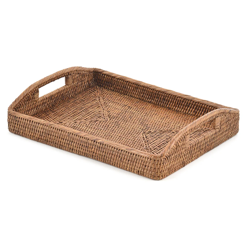 ARTESIA Tavă servire cu mânere, ratan, L.40cm