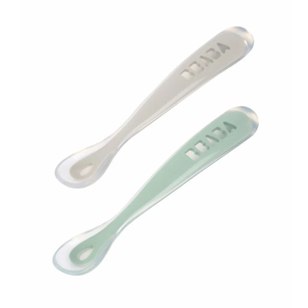 Beaba linguriță pentru copii verde salvie 2pc în cutie de călătorie
