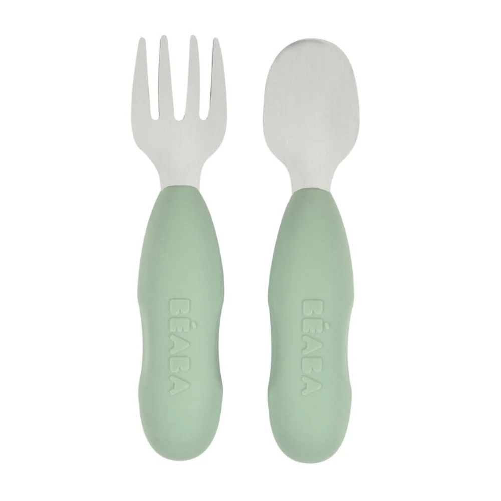 Beaba Tacâmuri din oțel inoxidabil pentru copii Verde salvie