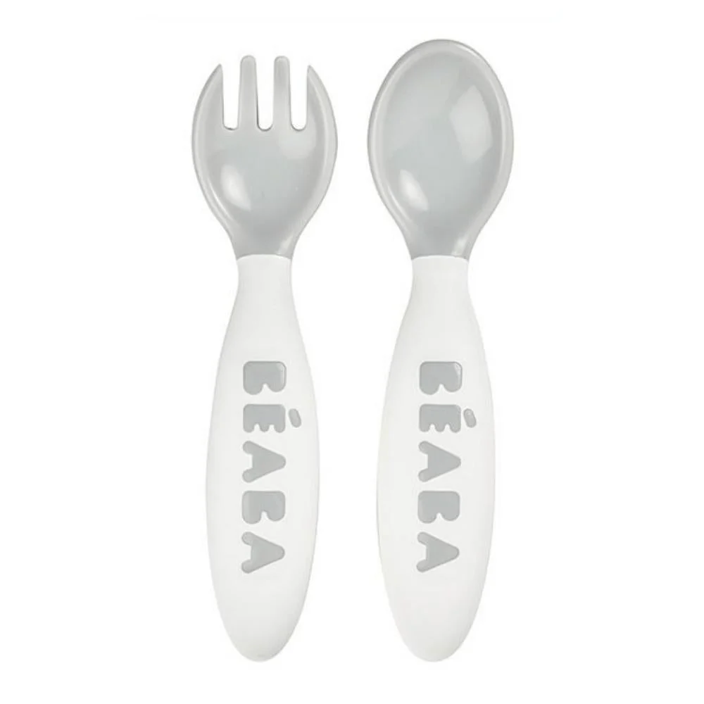Beaba Tacâmuri din plastic pentru copii în cutie gri