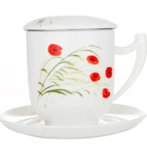 Cană de ceai din porcelană fină Caprice cu strecurătoare 380 ml