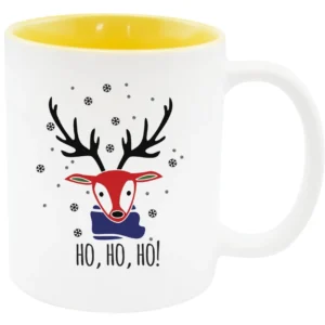 Cană de Crăciun HO HO HO! galben