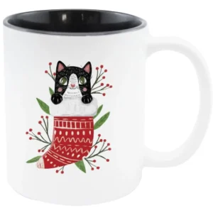 Cană de Crăciun Puss negru