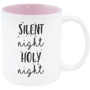 Cană de Crăciun SILENT NIGHT roz